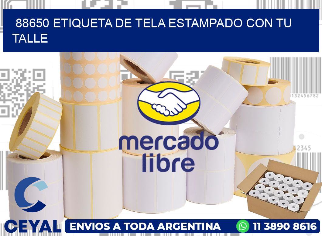 88650 ETIQUETA DE TELA ESTAMPADO CON TU TALLE