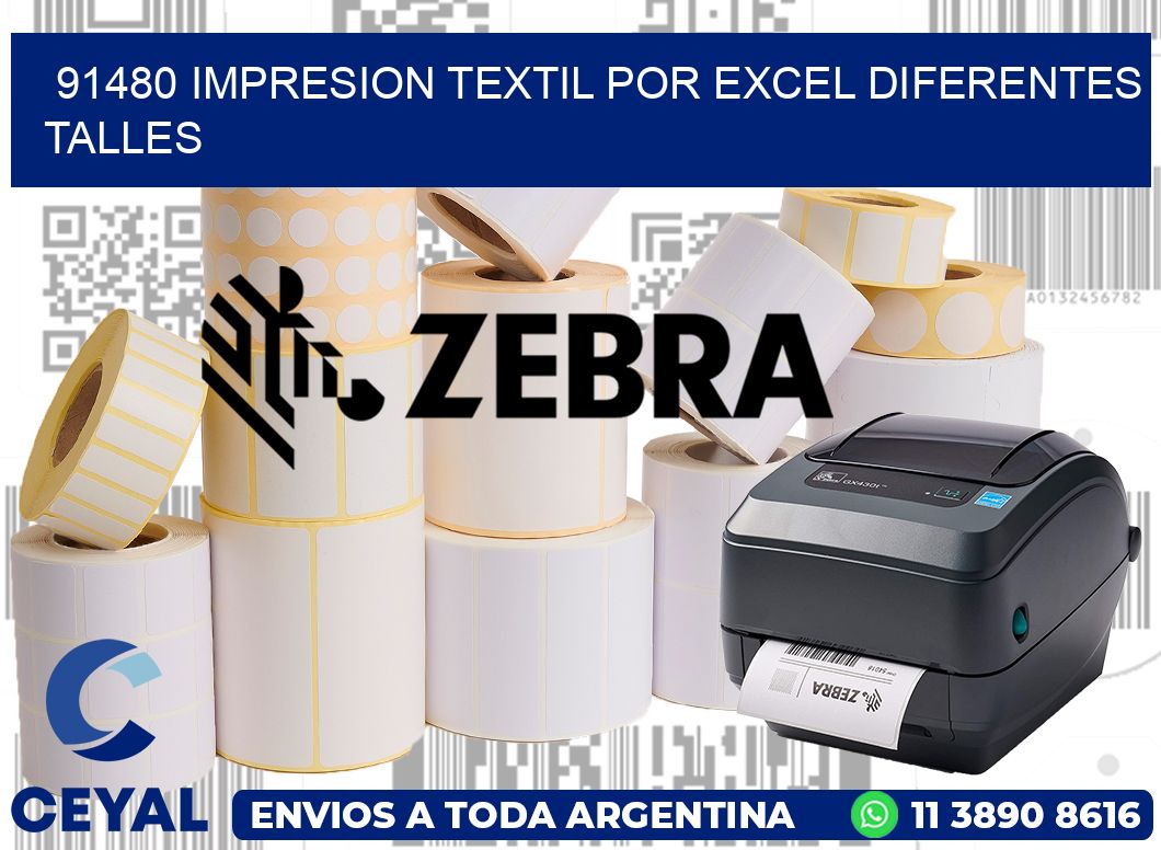 91480 IMPRESION TEXTIL POR EXCEL DIFERENTES TALLES