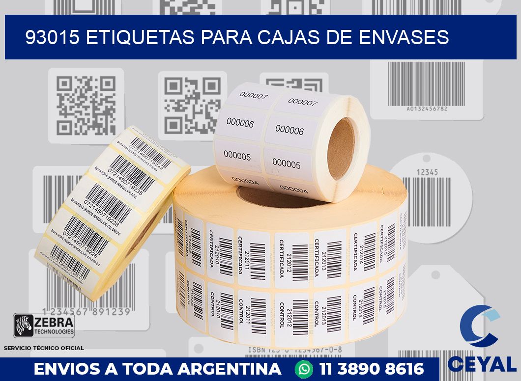 93015 ETIQUETAS PARA CAJAS DE ENVASES