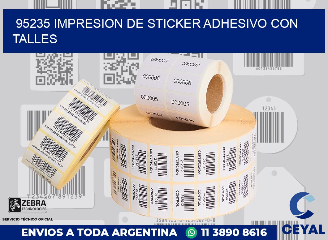 95235 IMPRESION DE STICKER ADHESIVO CON TALLES