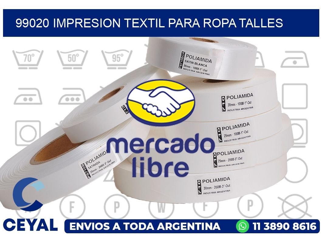 99020 IMPRESION TEXTIL PARA ROPA TALLES