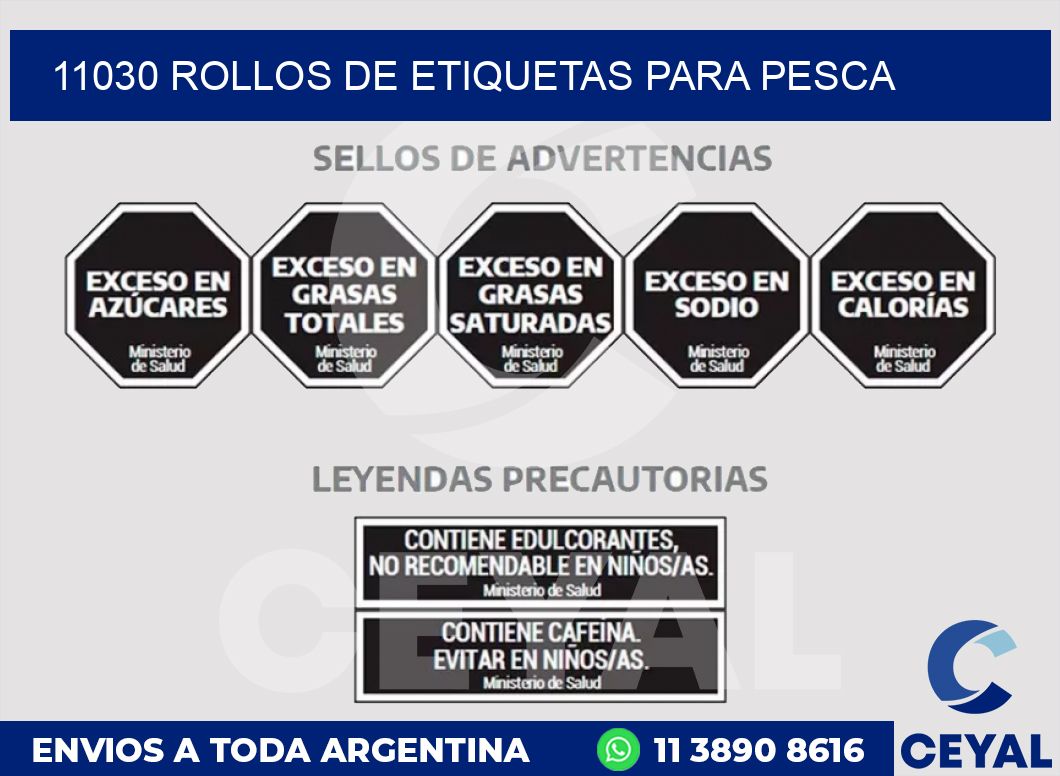 11030 ROLLOS DE ETIQUETAS PARA PESCA