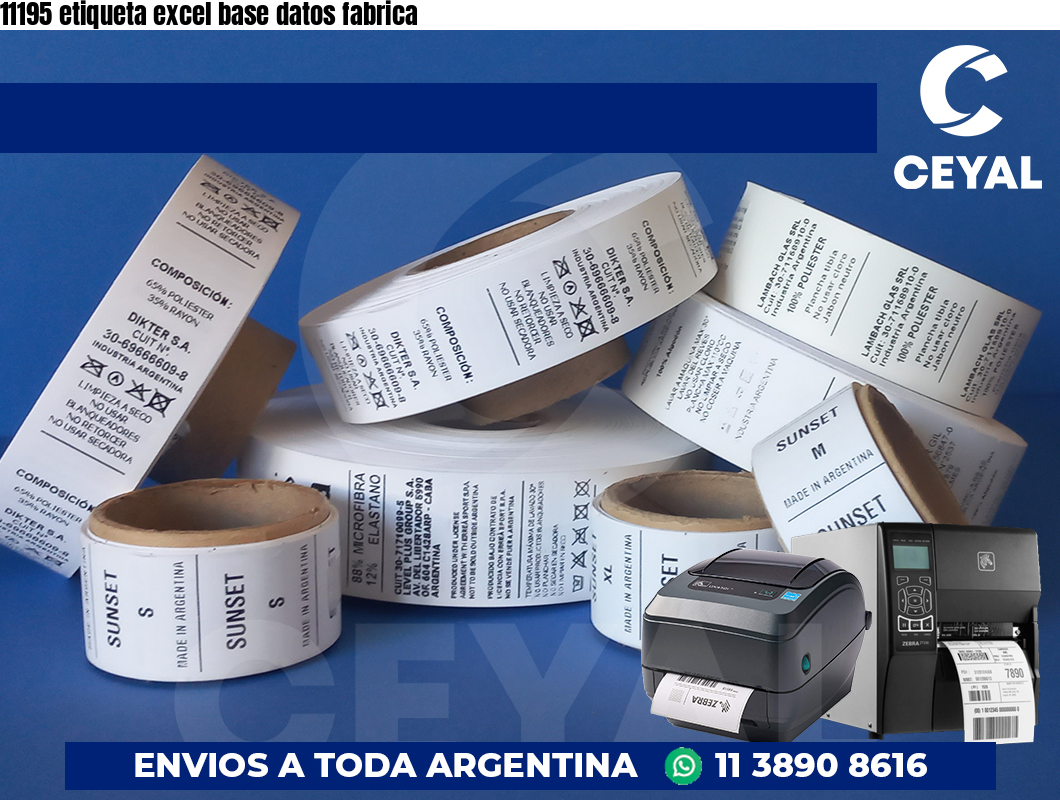 11195 etiqueta excel base datos fabrica