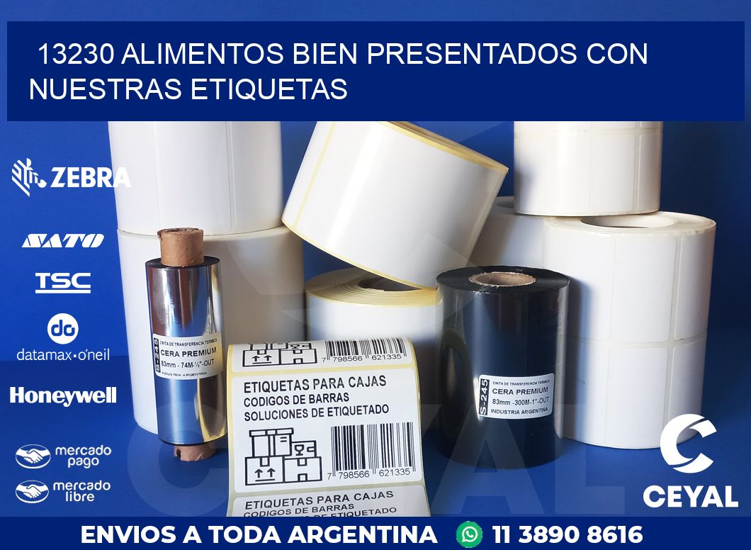 13230 ALIMENTOS BIEN PRESENTADOS CON NUESTRAS ETIQUETAS