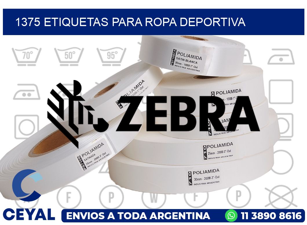 1375 ETIQUETAS PARA ROPA DEPORTIVA