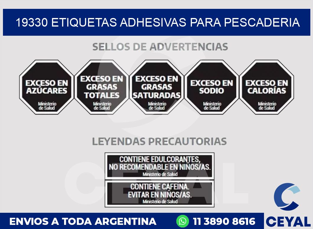 19330 ETIQUETAS ADHESIVAS PARA PESCADERIA