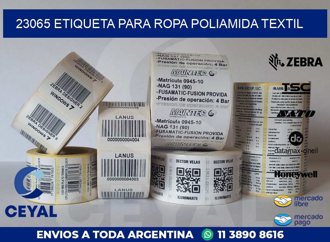 23065 ETIQUETA PARA ROPA POLIAMIDA TEXTIL