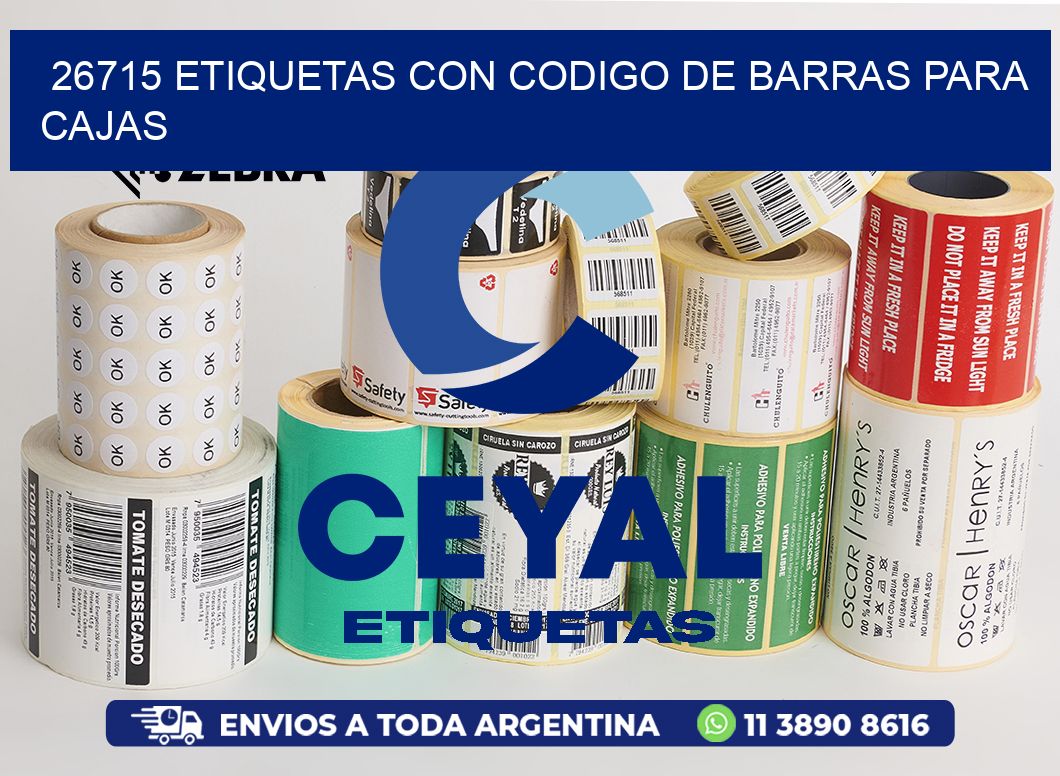 26715 ETIQUETAS CON CODIGO DE BARRAS PARA CAJAS