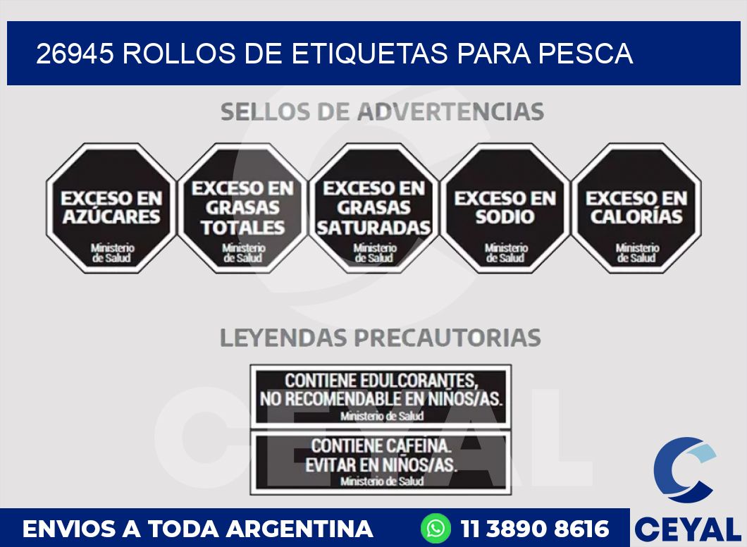 26945 ROLLOS DE ETIQUETAS PARA PESCA