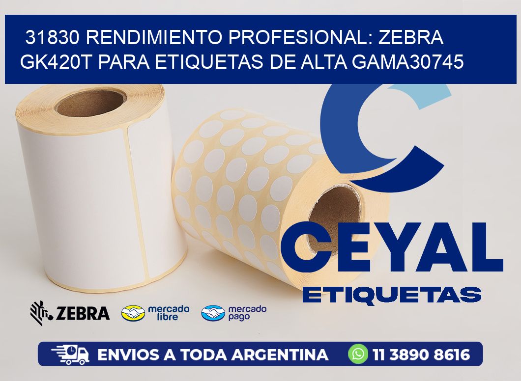 31830 Rendimiento Profesional: Zebra GK420T para Etiquetas de Alta Gama30745