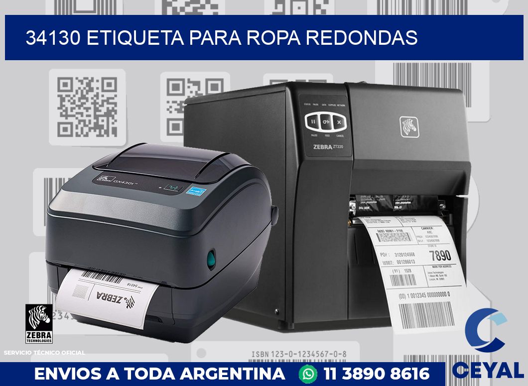 34130 ETIQUETA PARA ROPA REDONDAS