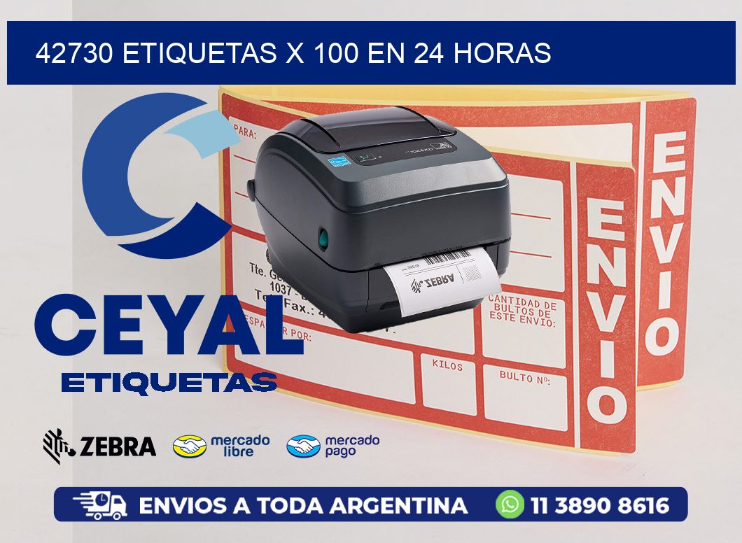 42730 ETIQUETAS X 100 EN 24 HORAS