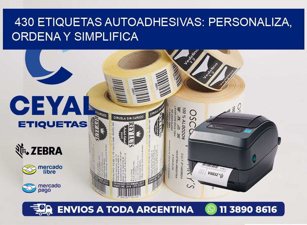 430 Etiquetas Autoadhesivas: Personaliza, Ordena y Simplifica