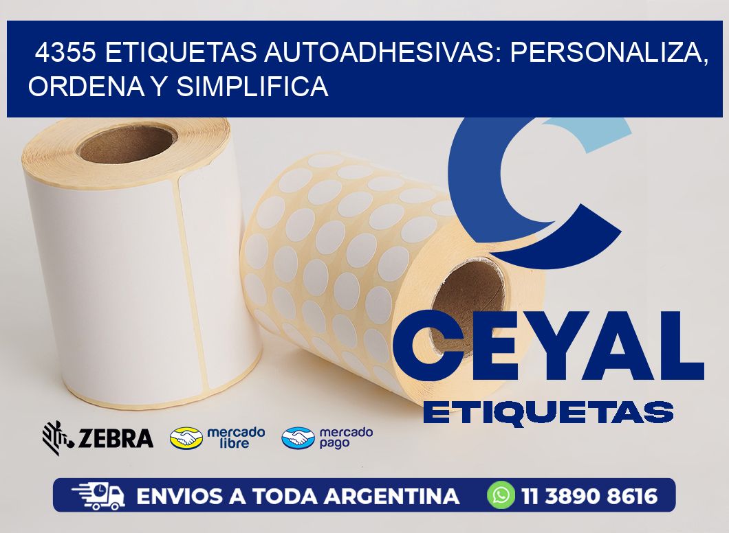4355 Etiquetas Autoadhesivas: Personaliza, Ordena y Simplifica