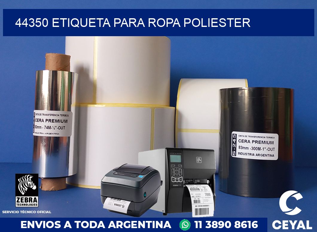 44350 ETIQUETA PARA ROPA POLIESTER