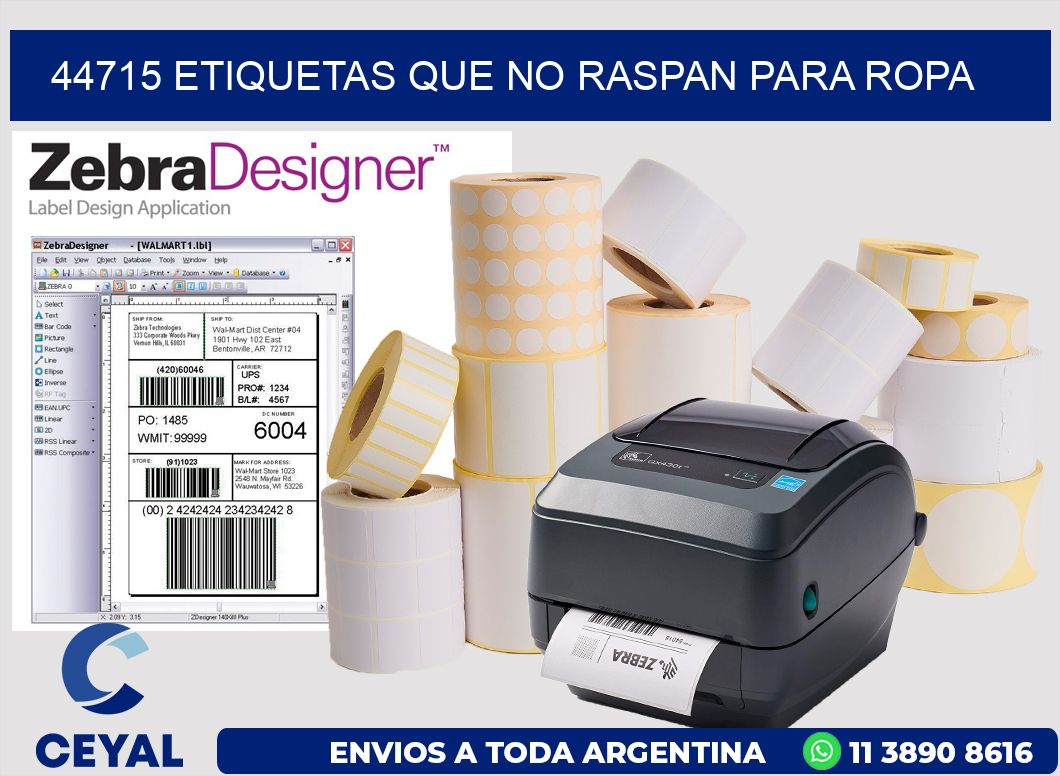 44715 ETIQUETAS QUE NO RASPAN PARA ROPA