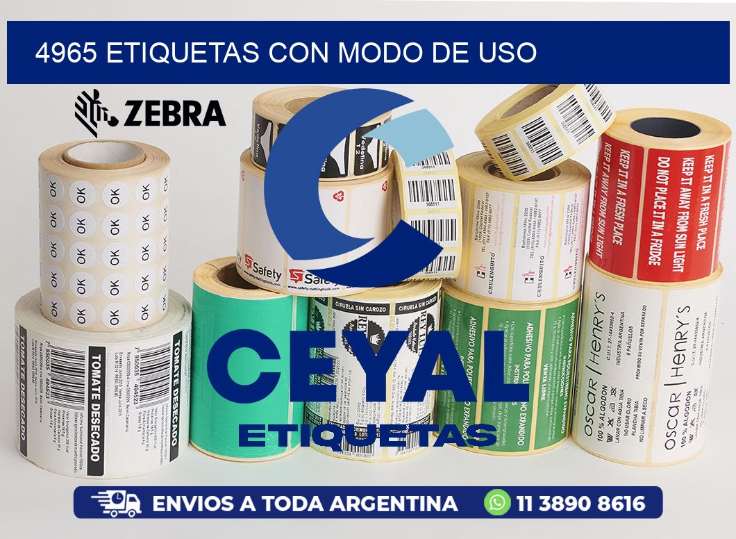 4965 etiquetas con modo de uso