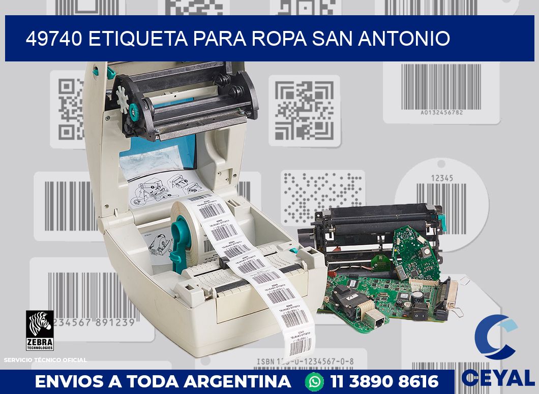 49740 ETIQUETA PARA ROPA SAN ANTONIO