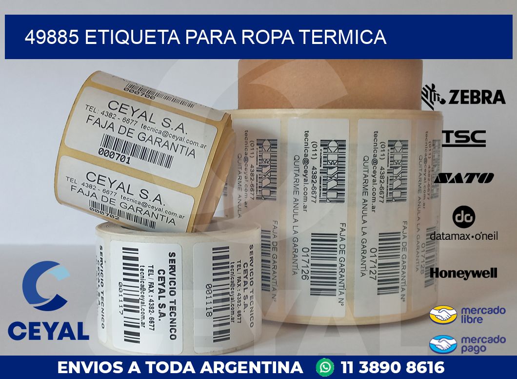 49885 ETIQUETA PARA ROPA TERMICA