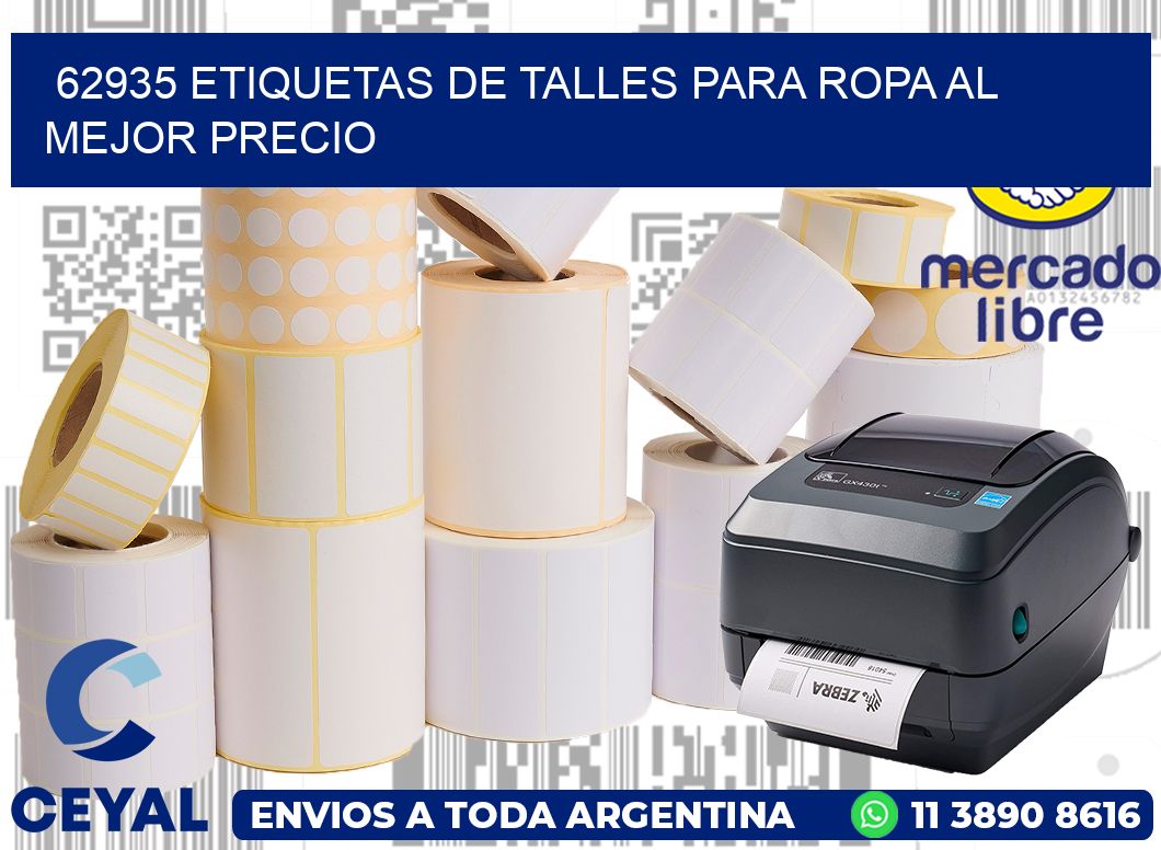 62935 ETIQUETAS DE TALLES PARA ROPA AL MEJOR PRECIO