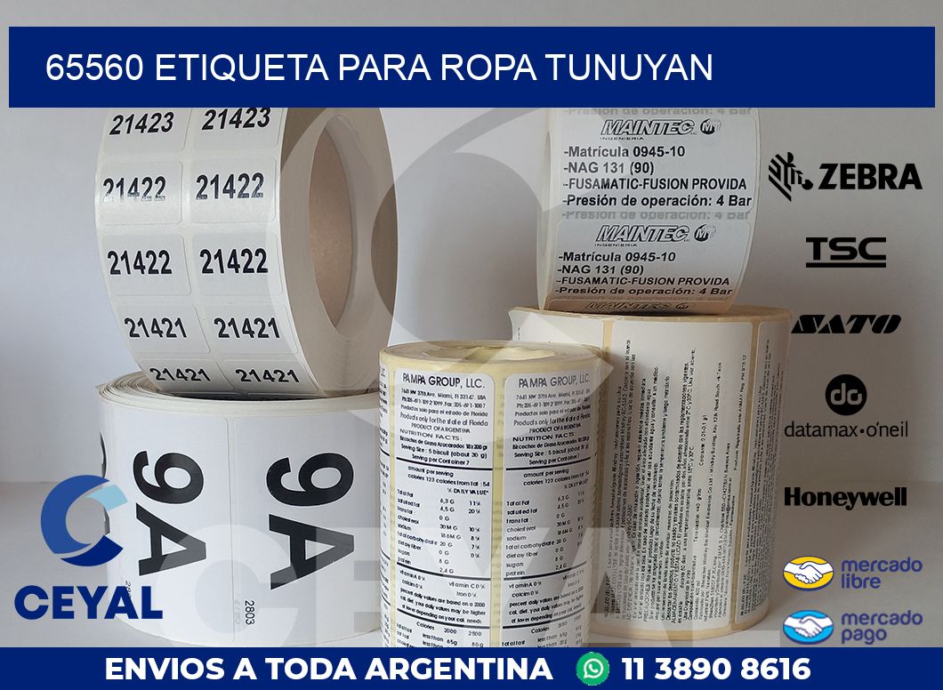 65560 ETIQUETA PARA ROPA TUNUYAN