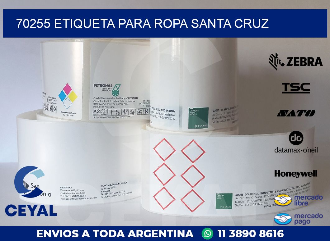 70255 ETIQUETA PARA ROPA SANTA CRUZ