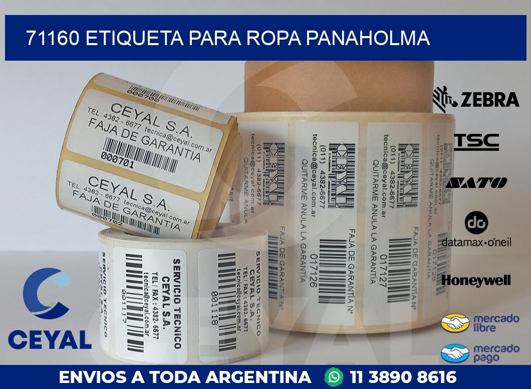 71160 ETIQUETA PARA ROPA PANAHOLMA