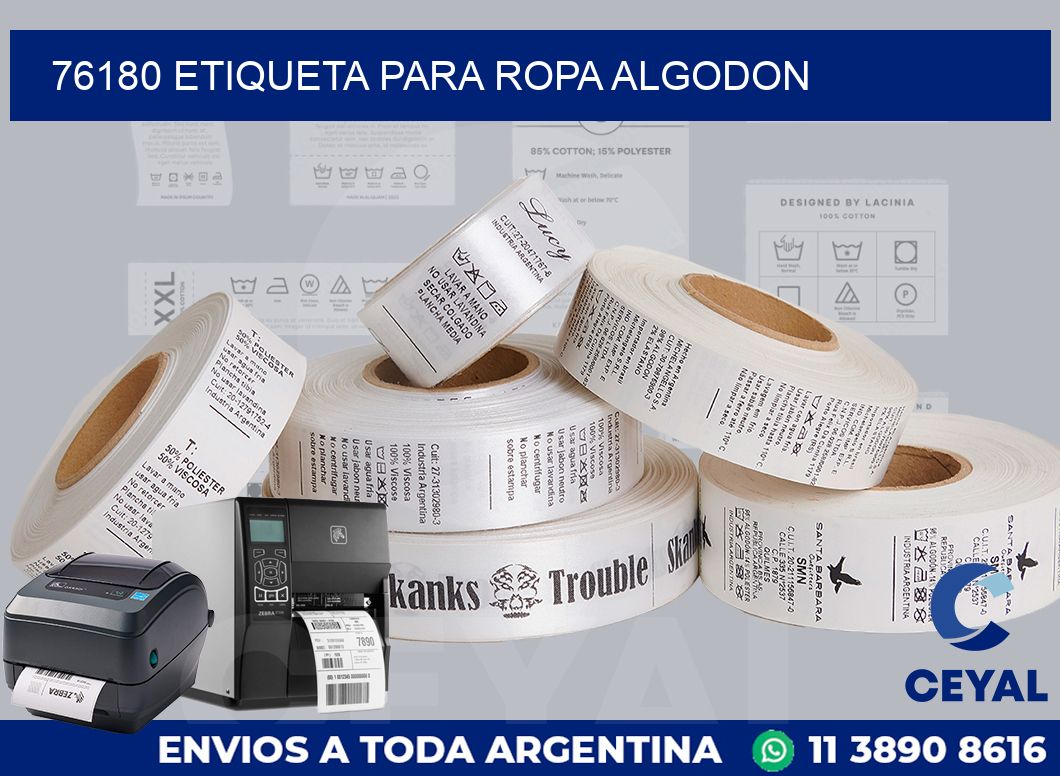 76180 ETIQUETA PARA ROPA ALGODON