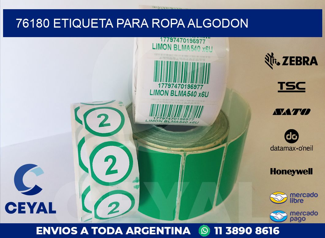 76180 ETIQUETA PARA ROPA ALGODON