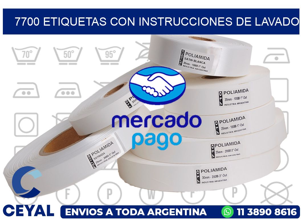 7700 ETIQUETAS CON INSTRUCCIONES DE LAVADO