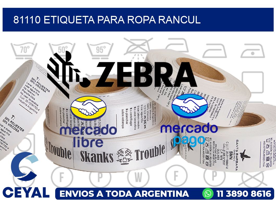 81110 ETIQUETA PARA ROPA RANCUL