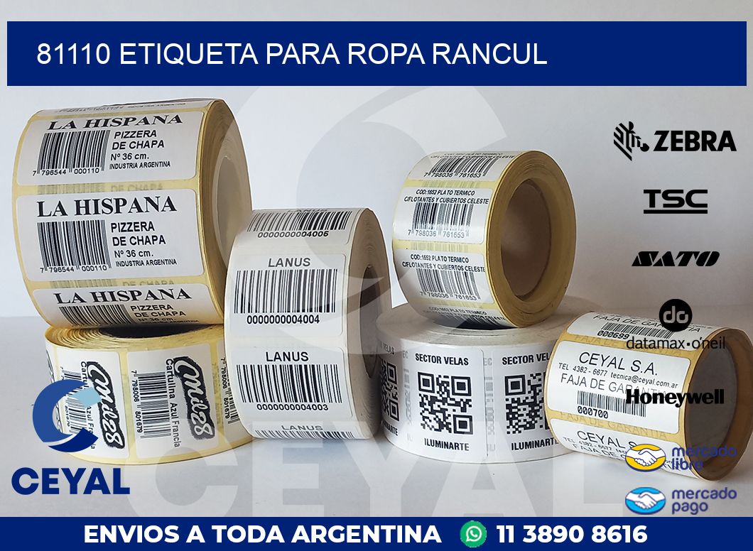 81110 ETIQUETA PARA ROPA RANCUL