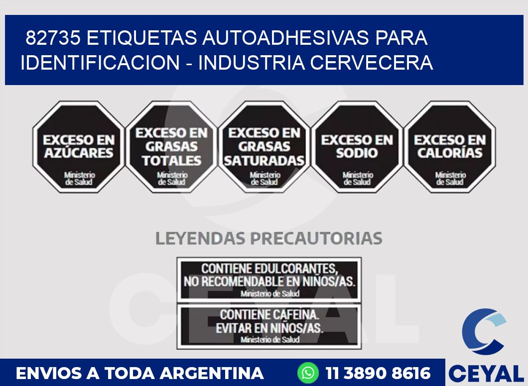 82735 ETIQUETAS AUTOADHESIVAS PARA IDENTIFICACION - INDUSTRIA CERVECERA