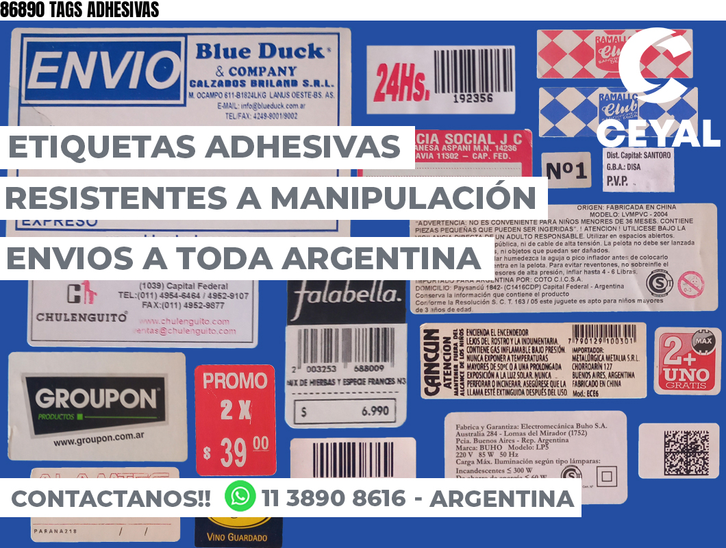 86890 TAGS ADHESIVAS