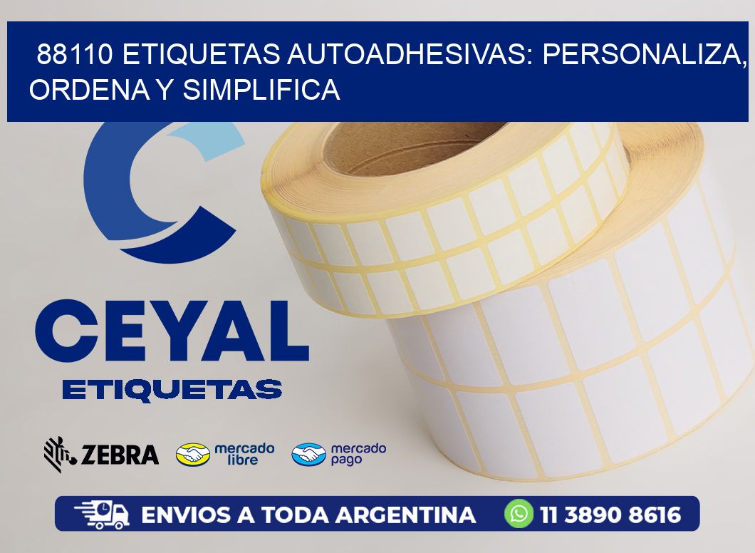 88110 Etiquetas Autoadhesivas: Personaliza, Ordena y Simplifica