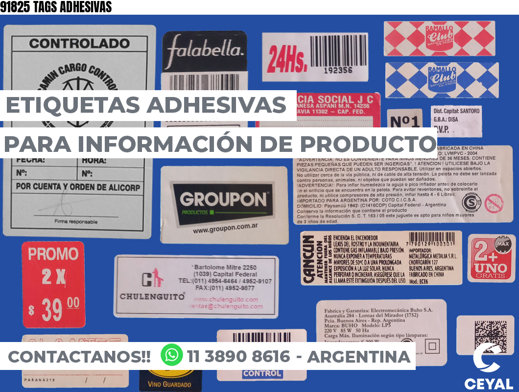 91825 TAGS ADHESIVAS