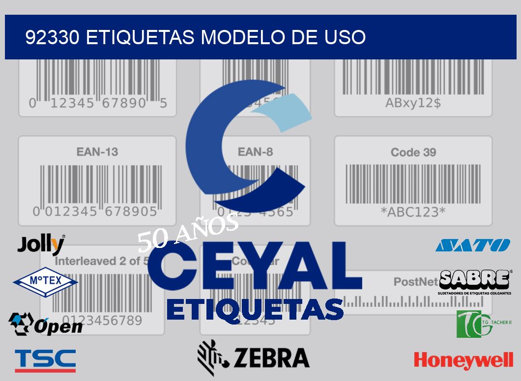 92330 etiquetas modelo de uso