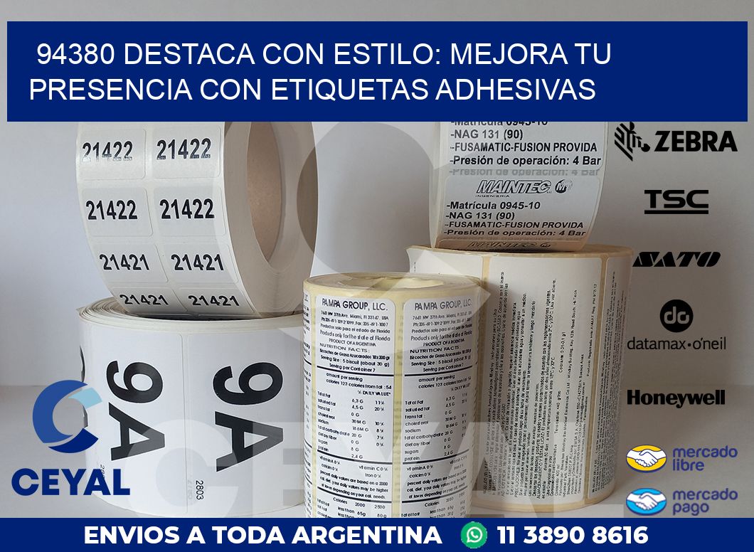 94380 DESTACA CON ESTILO: MEJORA TU PRESENCIA CON ETIQUETAS ADHESIVAS