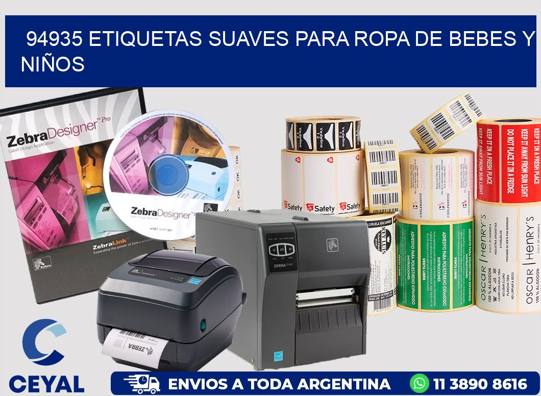 94935 ETIQUETAS SUAVES PARA ROPA DE BEBES Y NIÑOS