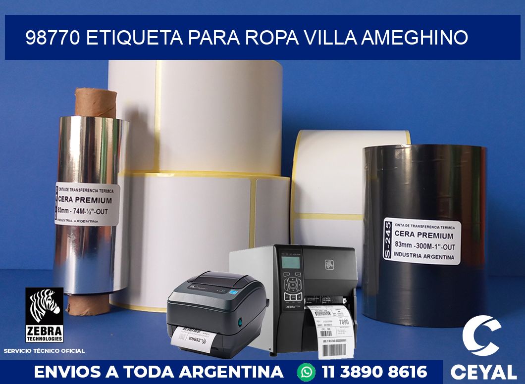98770 ETIQUETA PARA ROPA VILLA AMEGHINO