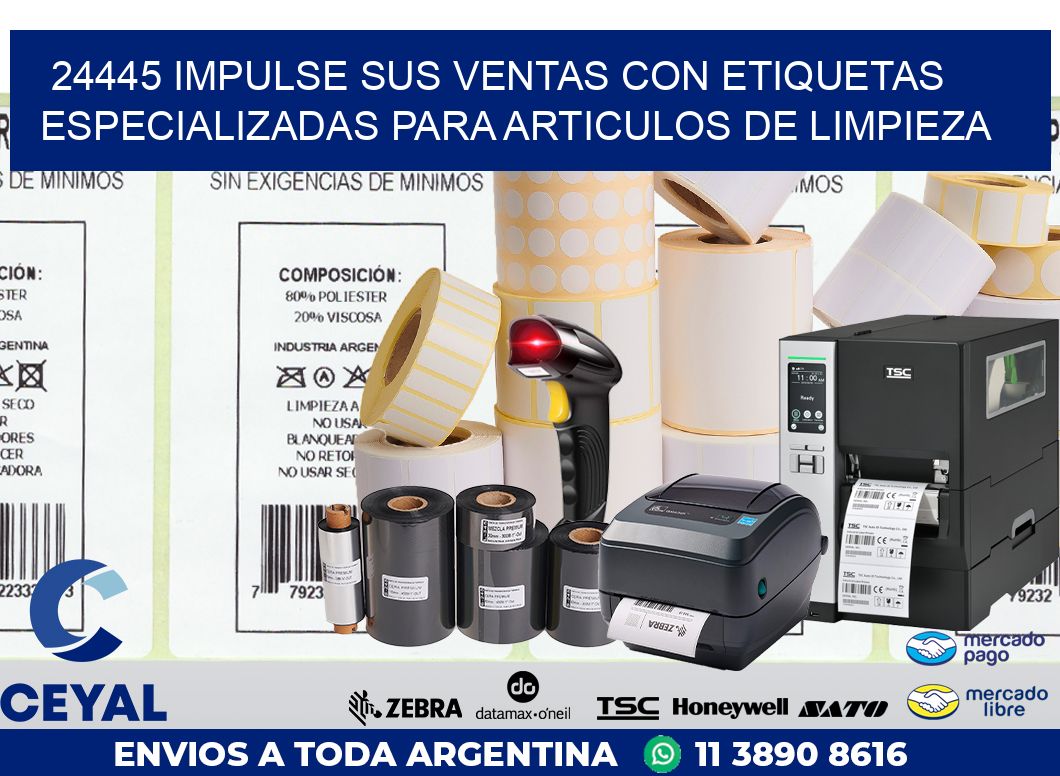 24445 IMPULSE SUS VENTAS CON ETIQUETAS ESPECIALIZADAS PARA ARTICULOS DE LIMPIEZA