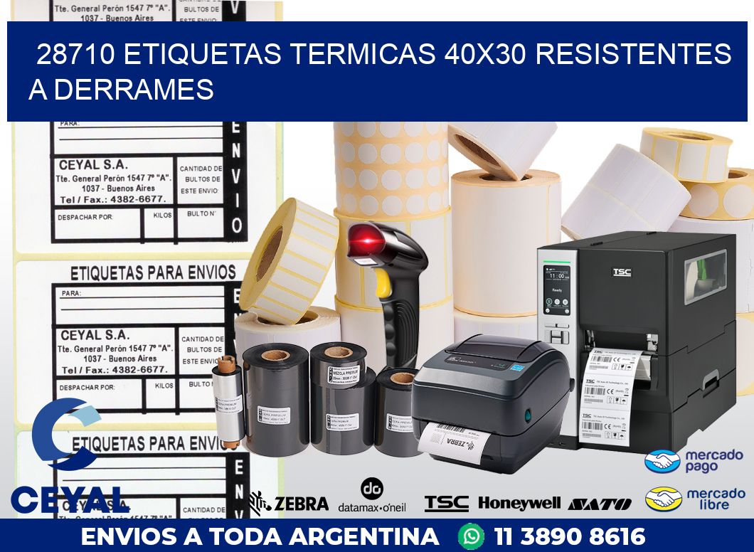 28710 ETIQUETAS TERMICAS 40X30 RESISTENTES A DERRAMES