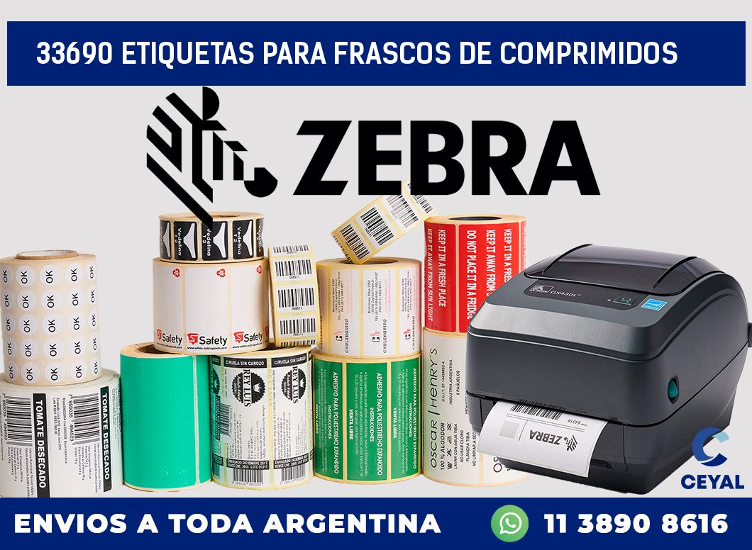 33690 ETIQUETAS PARA FRASCOS DE COMPRIMIDOS