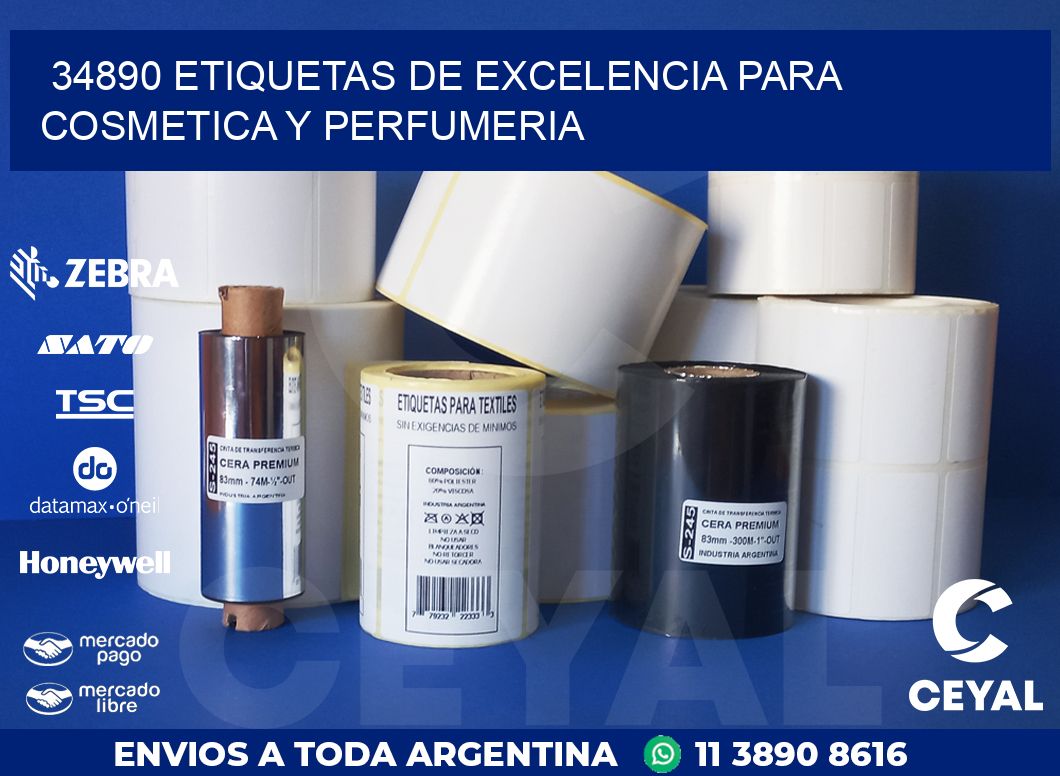 34890 ETIQUETAS DE EXCELENCIA PARA COSMETICA Y PERFUMERIA
