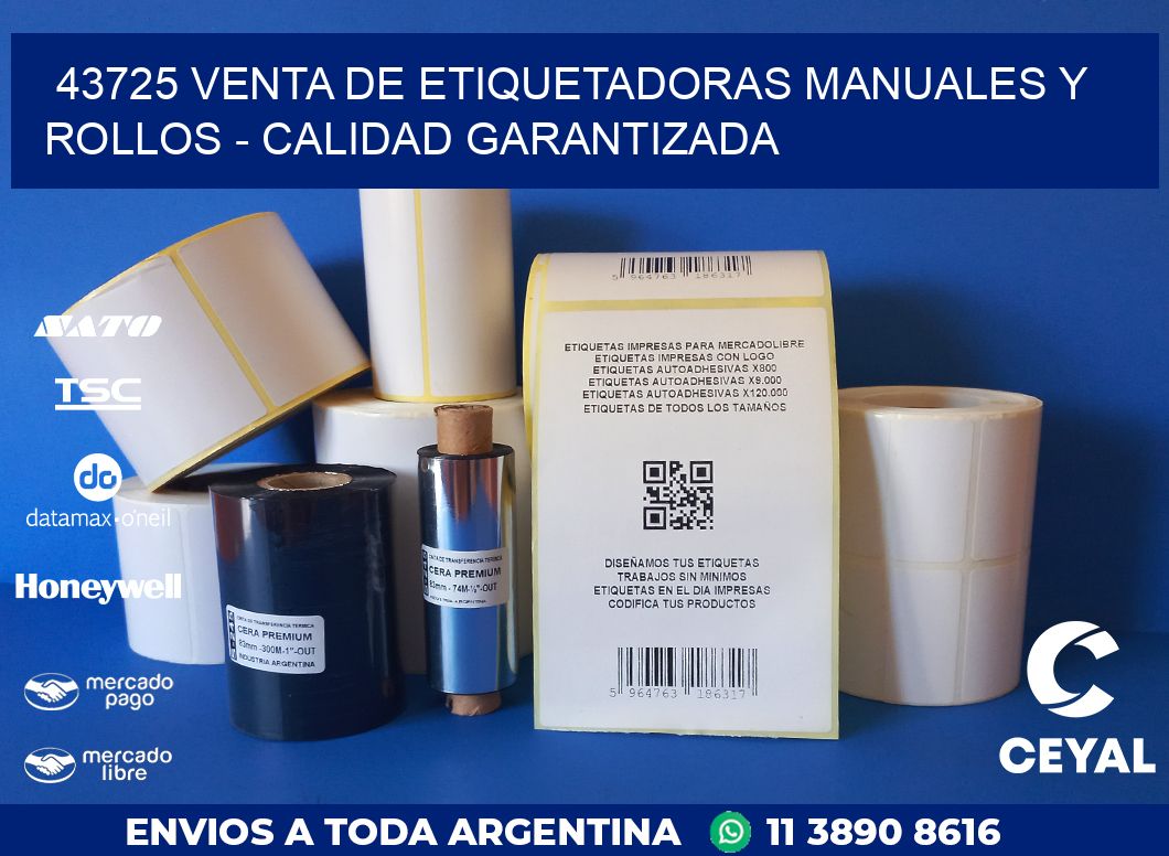 43725 VENTA DE ETIQUETADORAS MANUALES Y ROLLOS – CALIDAD GARANTIZADA