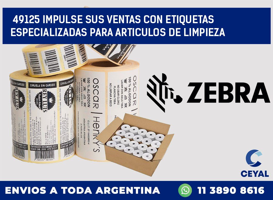 49125 IMPULSE SUS VENTAS CON ETIQUETAS ESPECIALIZADAS PARA ARTICULOS DE LIMPIEZA