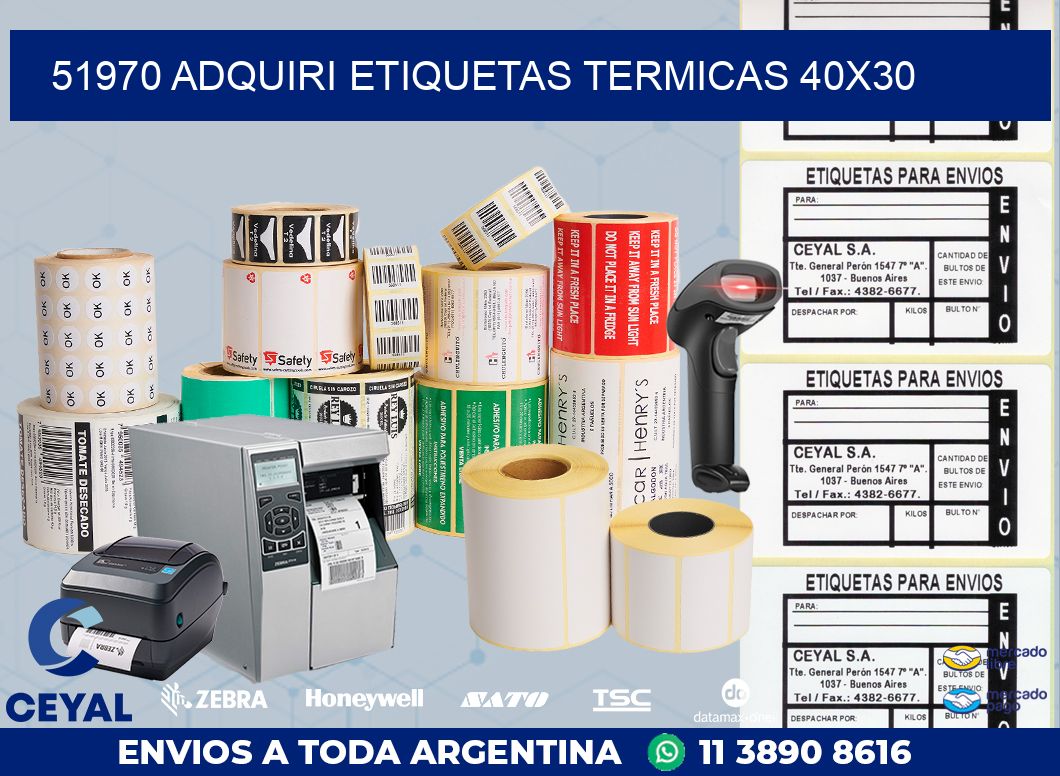 51970 ADQUIRI ETIQUETAS TERMICAS 40X30