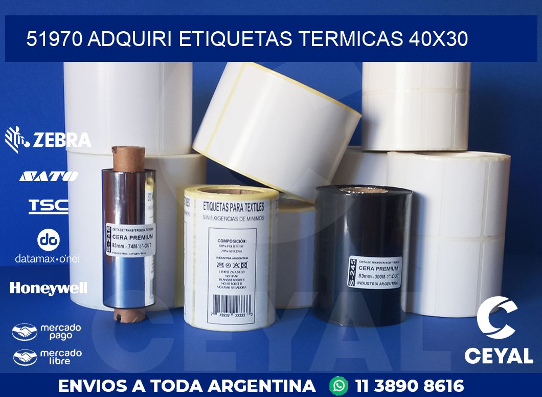 51970 ADQUIRI ETIQUETAS TERMICAS 40X30