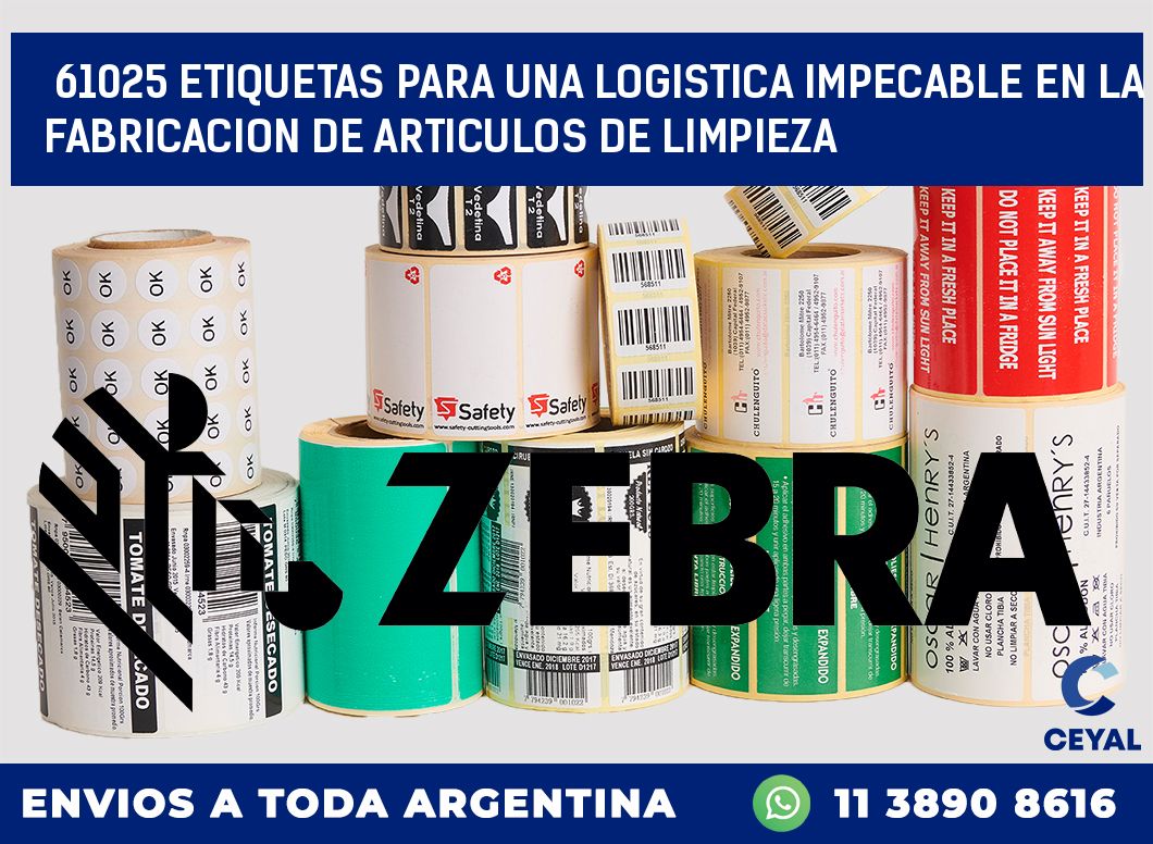 61025 ETIQUETAS PARA UNA LOGISTICA IMPECABLE EN LA FABRICACION DE ARTICULOS DE LIMPIEZA