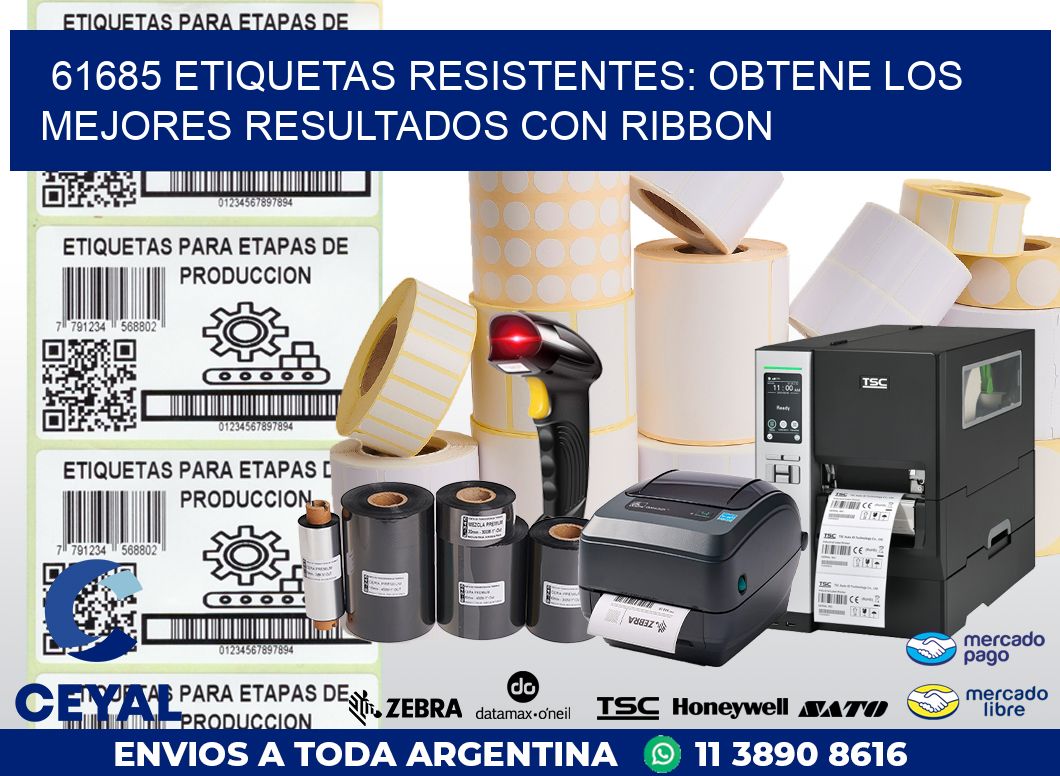 61685 ETIQUETAS RESISTENTES: OBTENE LOS MEJORES RESULTADOS CON RIBBON